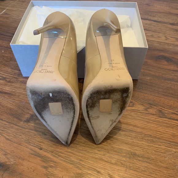 Jimmy Choo Anouk Nude Patent Leather Pump Size 41 - Picture 6 of 8